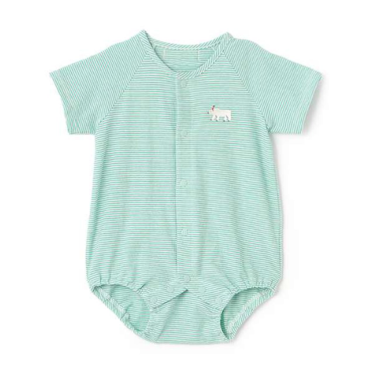 Polar Bear Stripe Bodysuit,Turquoise, large image number 0