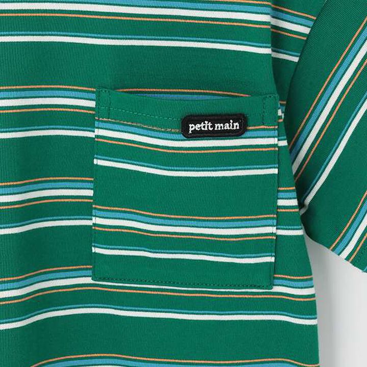 Anti-Stain Multi Stripe Short Sleeve T-Shirt,Brown, medium image number 2