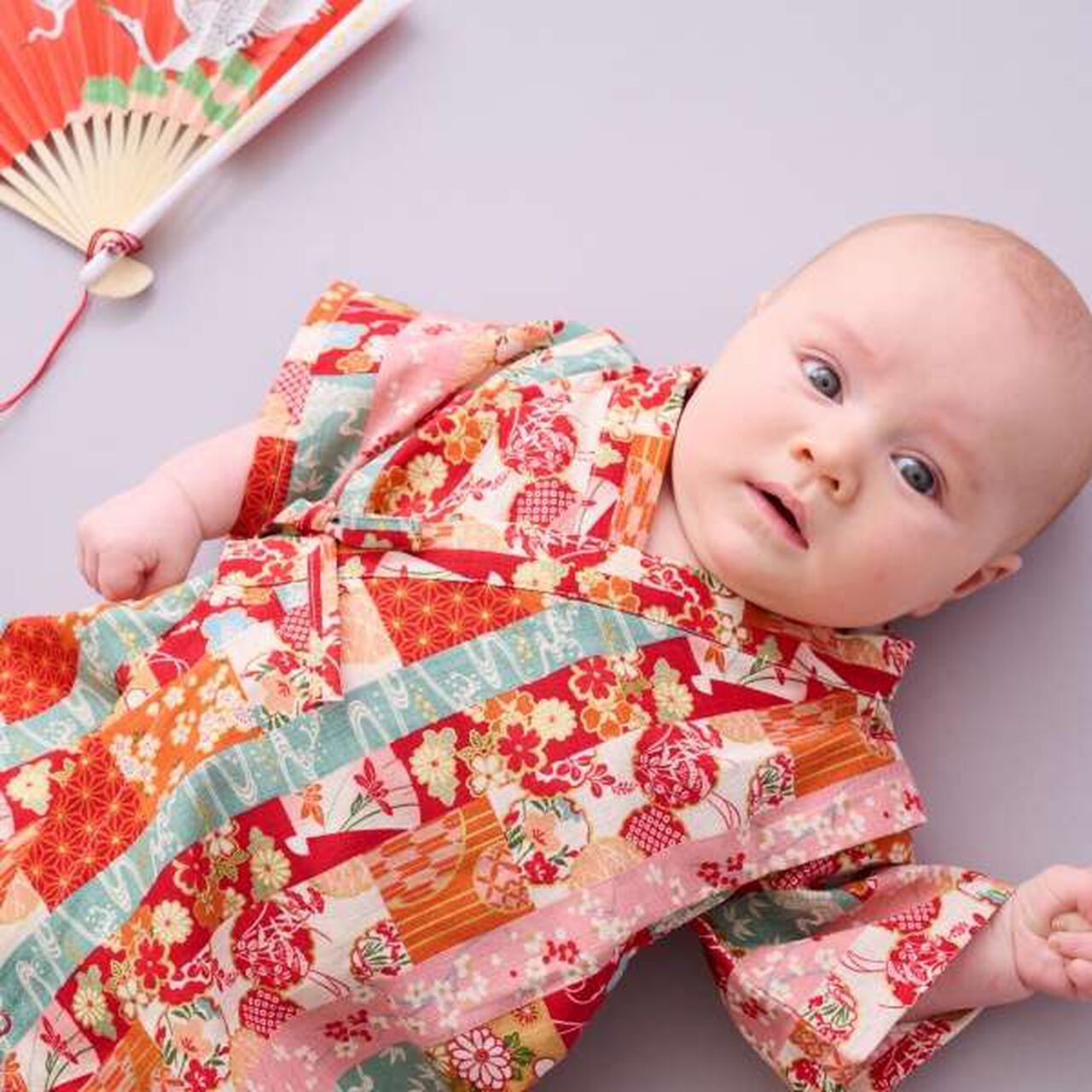 Jinbei All-in-One (Striped Patchwork Design),Purple, large image number 11