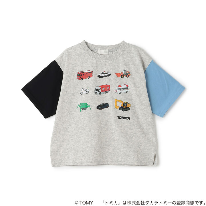 [TOMICA] Stain Resistant Quick-Dry UV Kaiteki Tenjiku Color-Blocked T-Shirt,Pearl white, medium image number 3