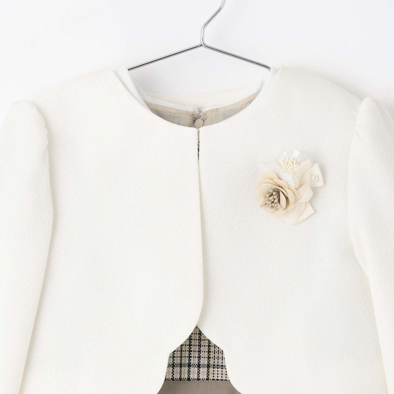 [Formal] Checkered OP + Scallop Trim JK Set,Beige, large image number 10