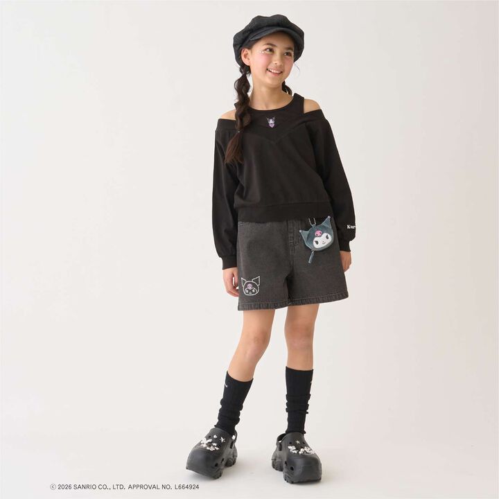[Sanrio Characters] Denim Shorts,Black, medium image number 4