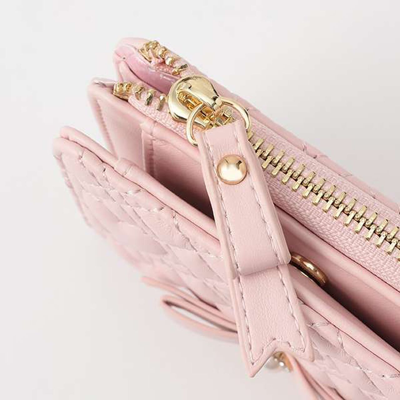 Heart Quilt Frill Wallet,Light pink, large image number 2