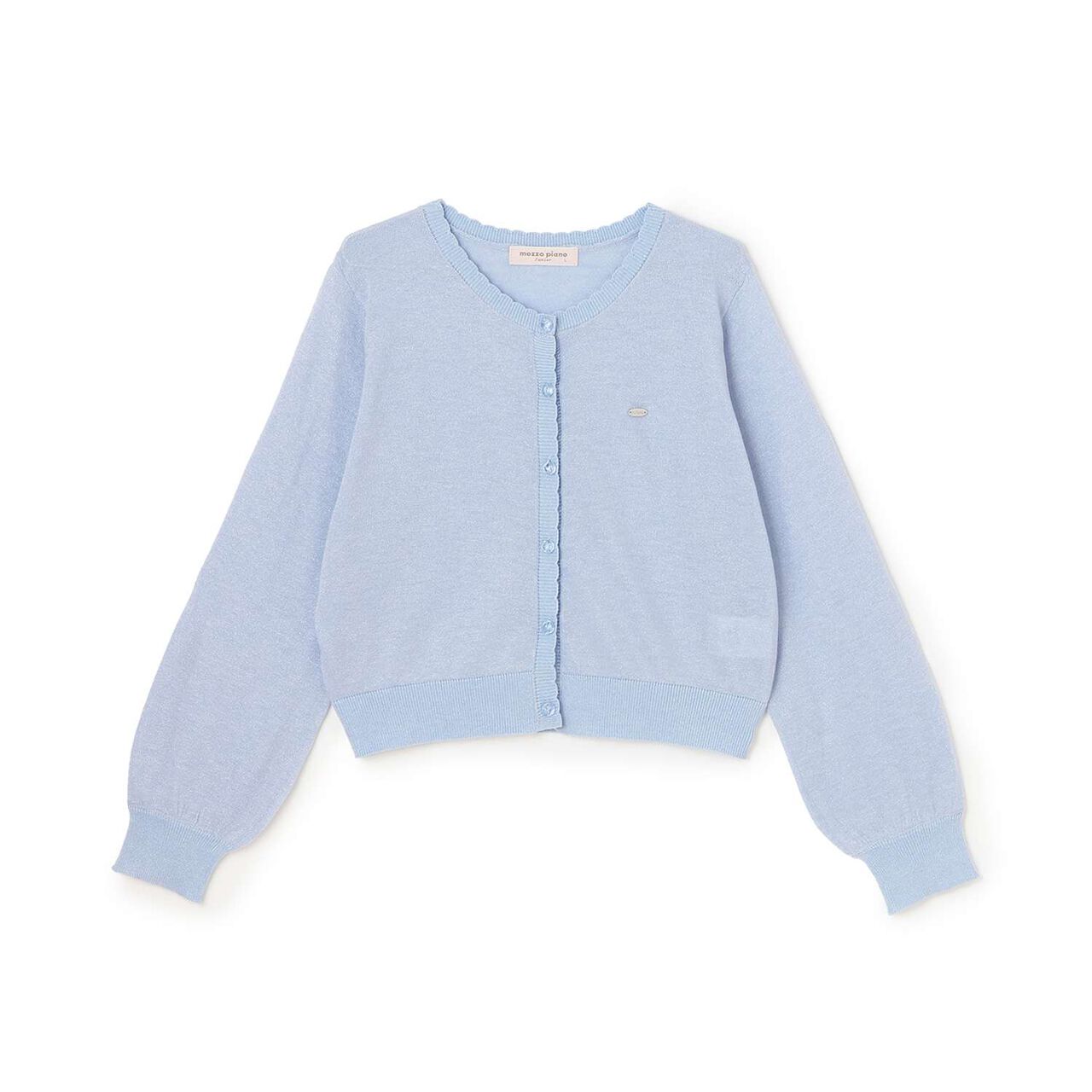 Lame Knit Cardigan♪,Light blue, large image number 9