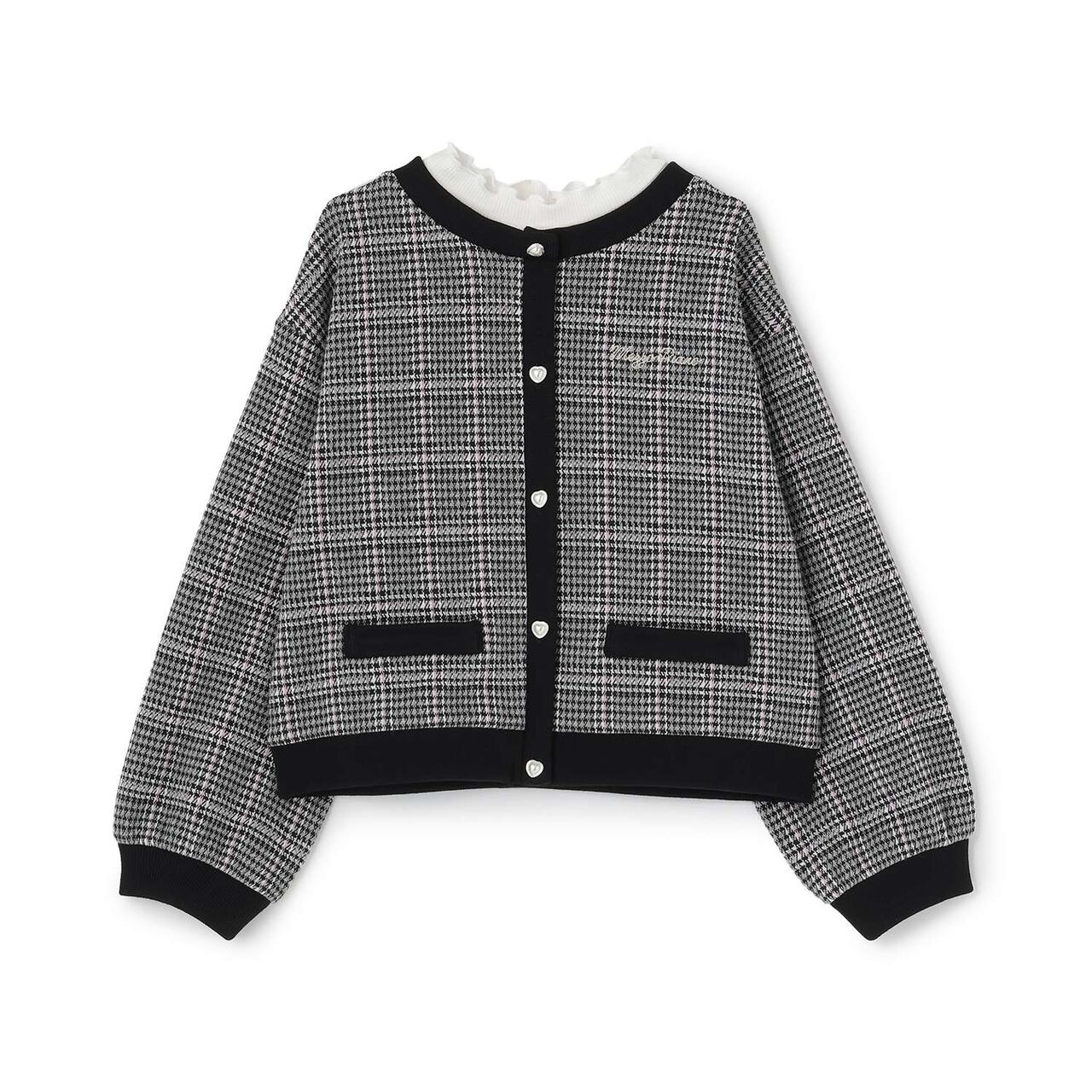 [Popular Item Restocked] [Not Available at Physical Stores] Cut Jacquard Check Layered Style Pullover,Black, large image number 0