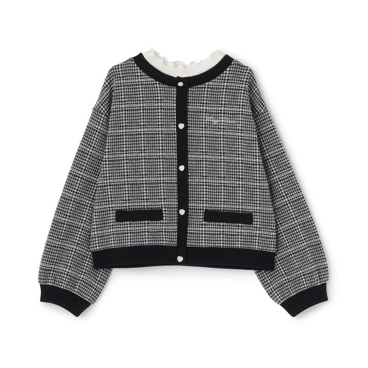 [Popular Item Restocked] [Not Available at Physical Stores] Cut Jacquard Check Layered Style Pullover,Black, medium image number 0