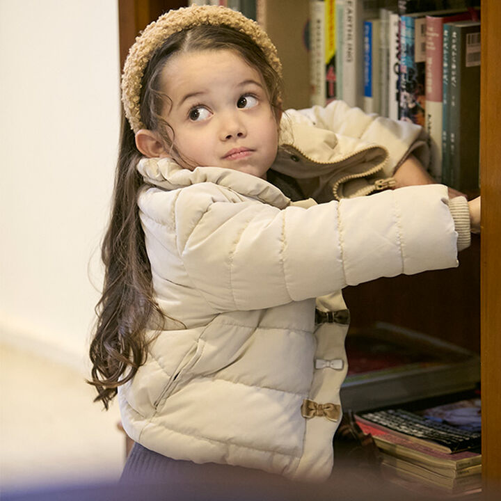 Padded Ribbon Jacket,Navy, medium image number 13