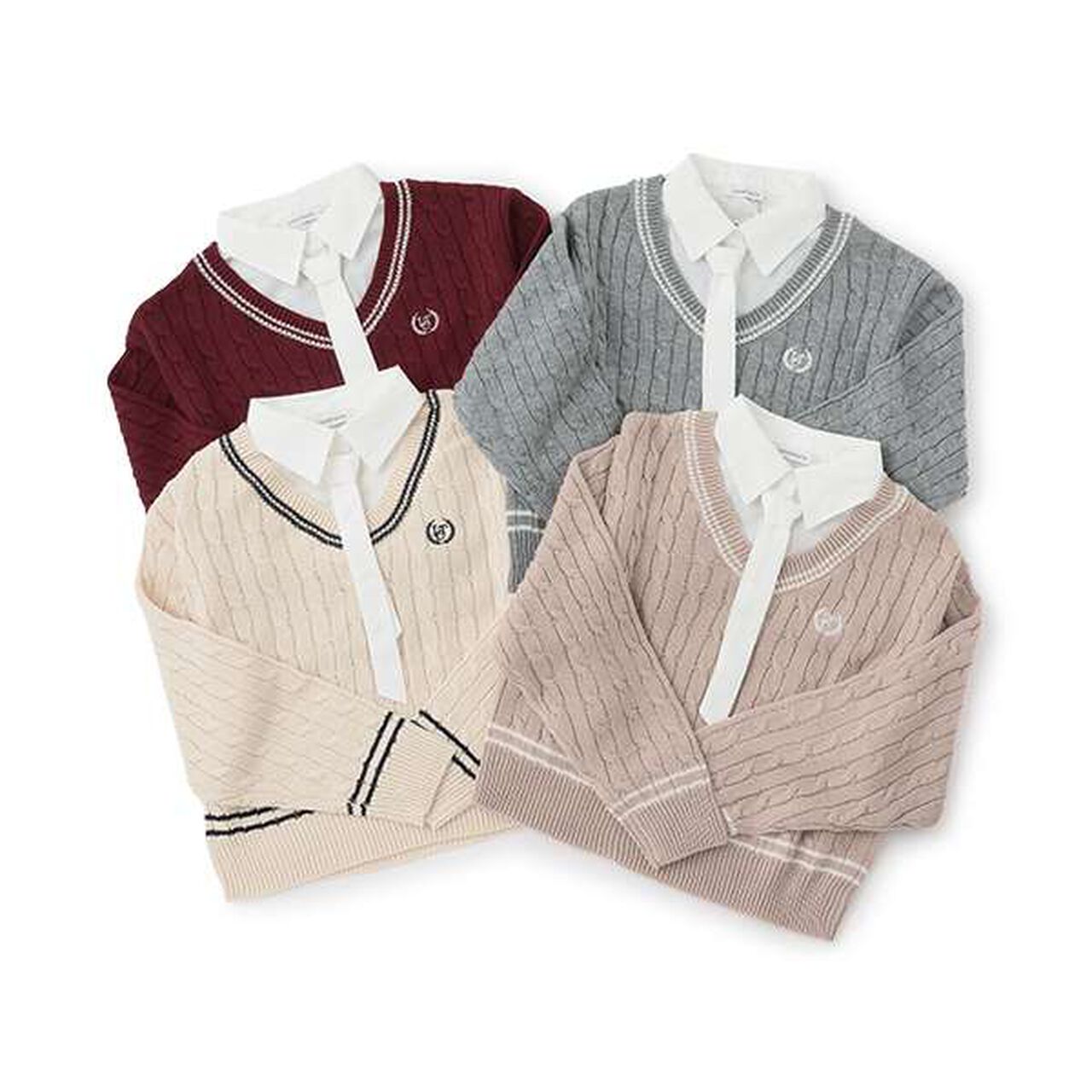 Layered Chille Knitwear,Ivory, large image number 14