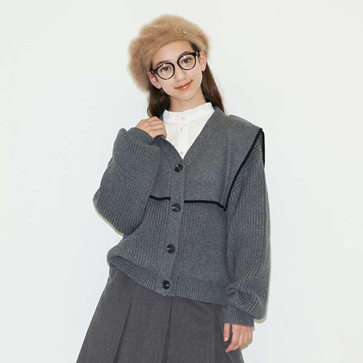 Frilled Collar Cut Blouse,Off white, medium image number 11