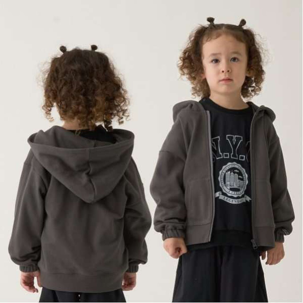 Versatile Drop Simple Zip Hoodie,Charcoal gray, large image number 0
