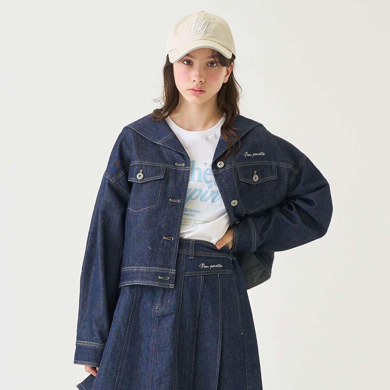 [Sailor Denim Jacket] [Available in 130cm],Navy, large image number 0