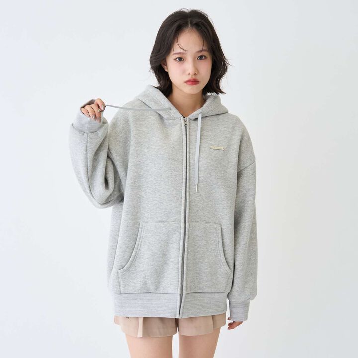 Lined Boa Zip Parka,Top gray, medium image number 2