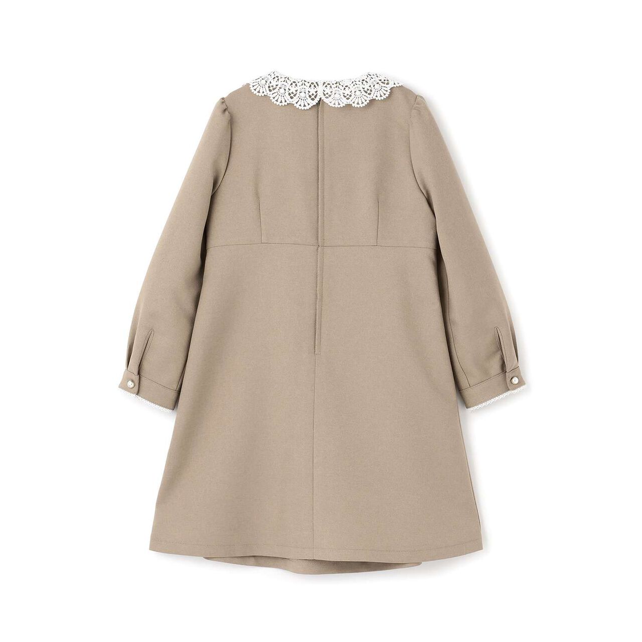 Semi-Formal Lace Collar One-Piece Dress,Beige, large image number 11