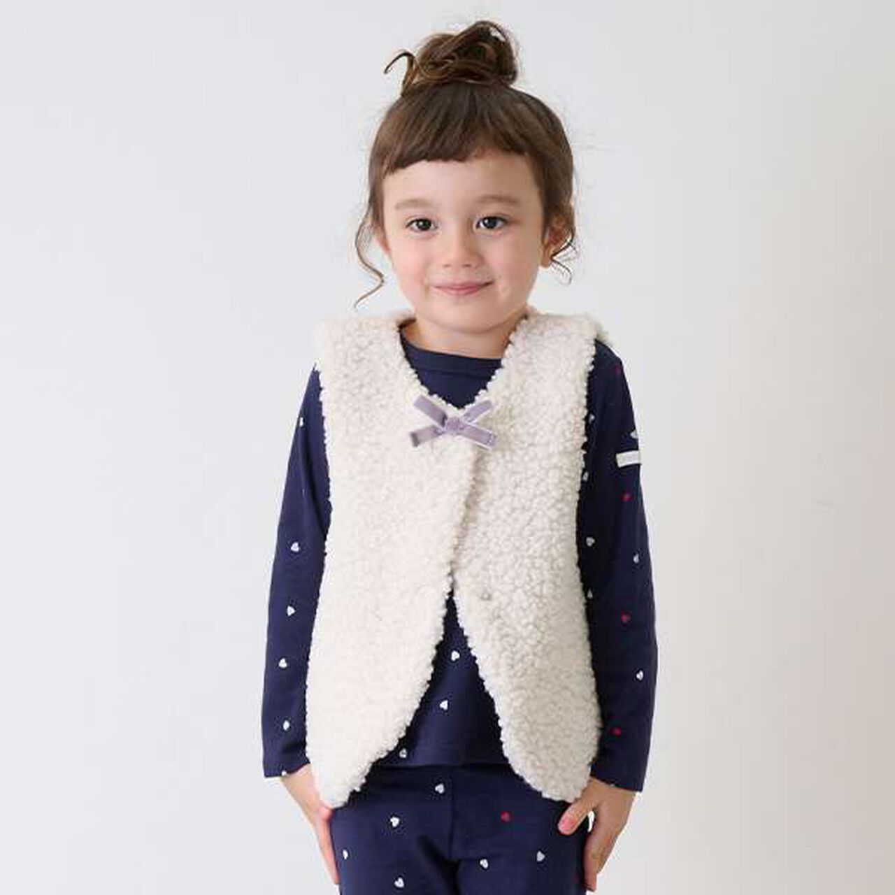 Boucle Boa Vest,Mocha tea, large image number 1