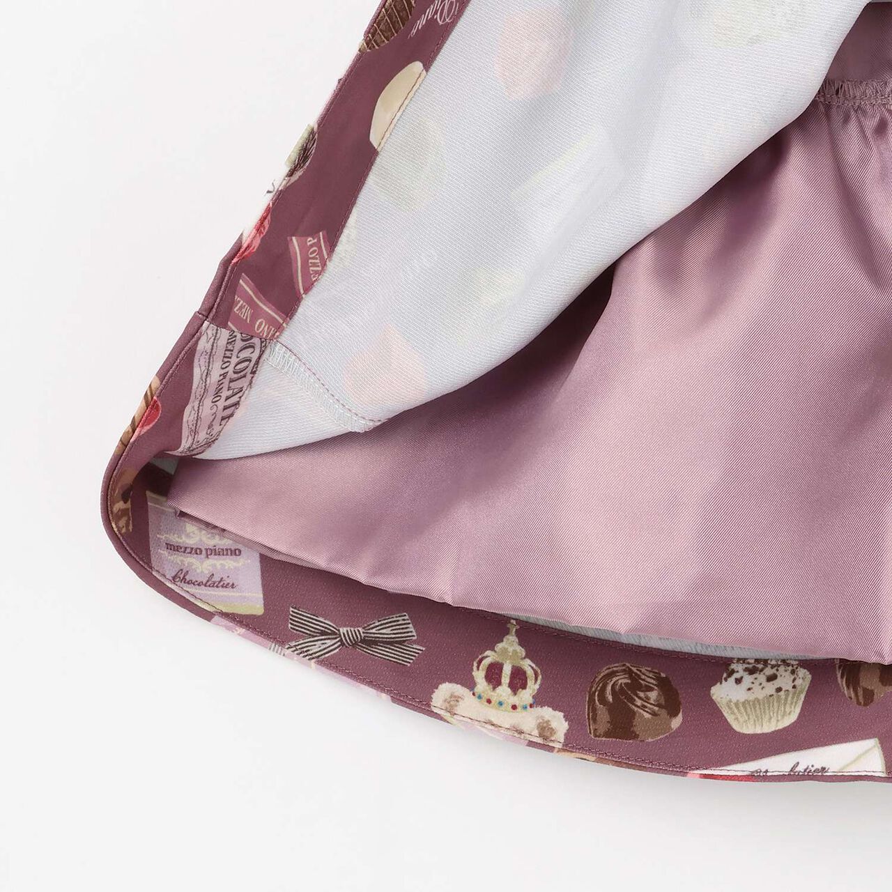 [Restock] Bonbon Chocolate Pattern Docking Dress,Deep red, large image number 7