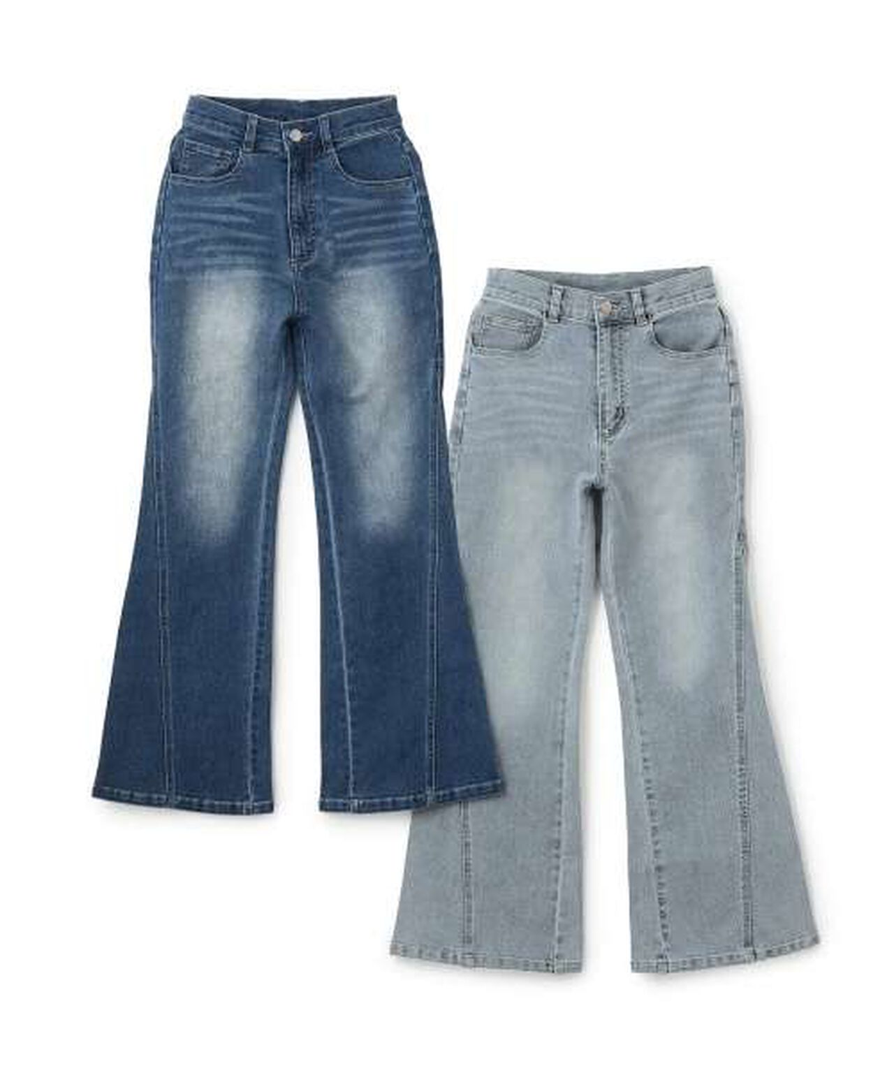 Motif Logo Flare Denim Pants,Light blue, large image number 8