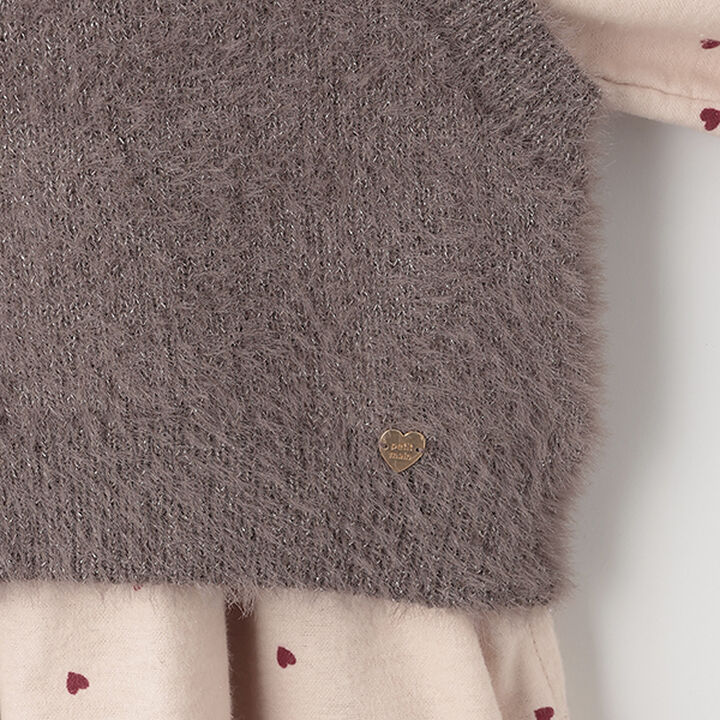 [Link] One-Piece Dress with Vest Pattern,Red, medium image number 10