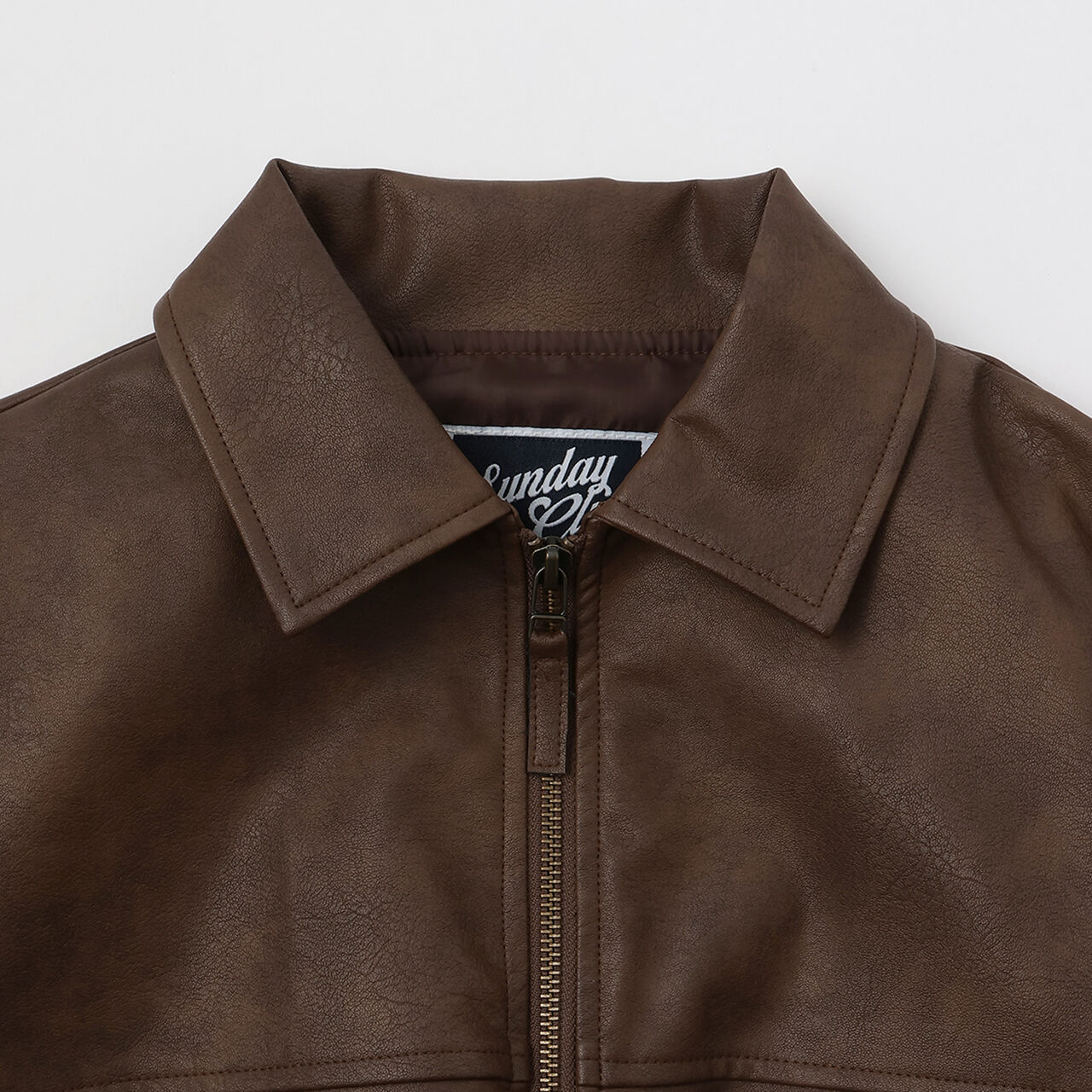 Synthetic Leather Bomber Jacket,Black, large image number 14