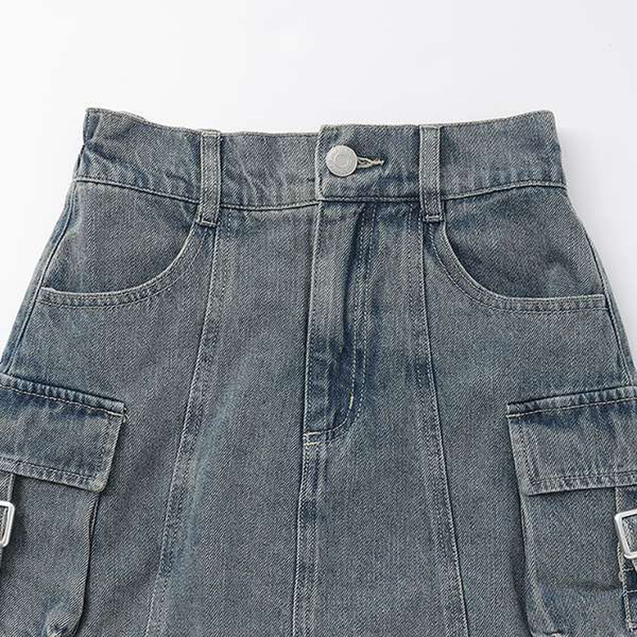 [LTXC] Cargo Denim Mini Skirt,Khaki, large image number 7