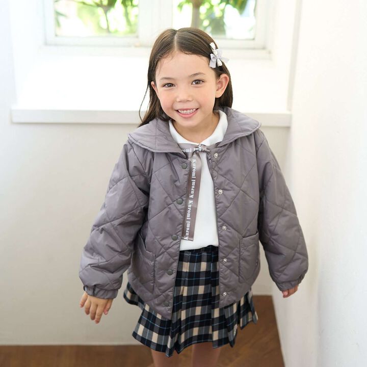 Quilted Bomber Jacket with Removable Sailor Collar,Charcoal gray, medium image number 36