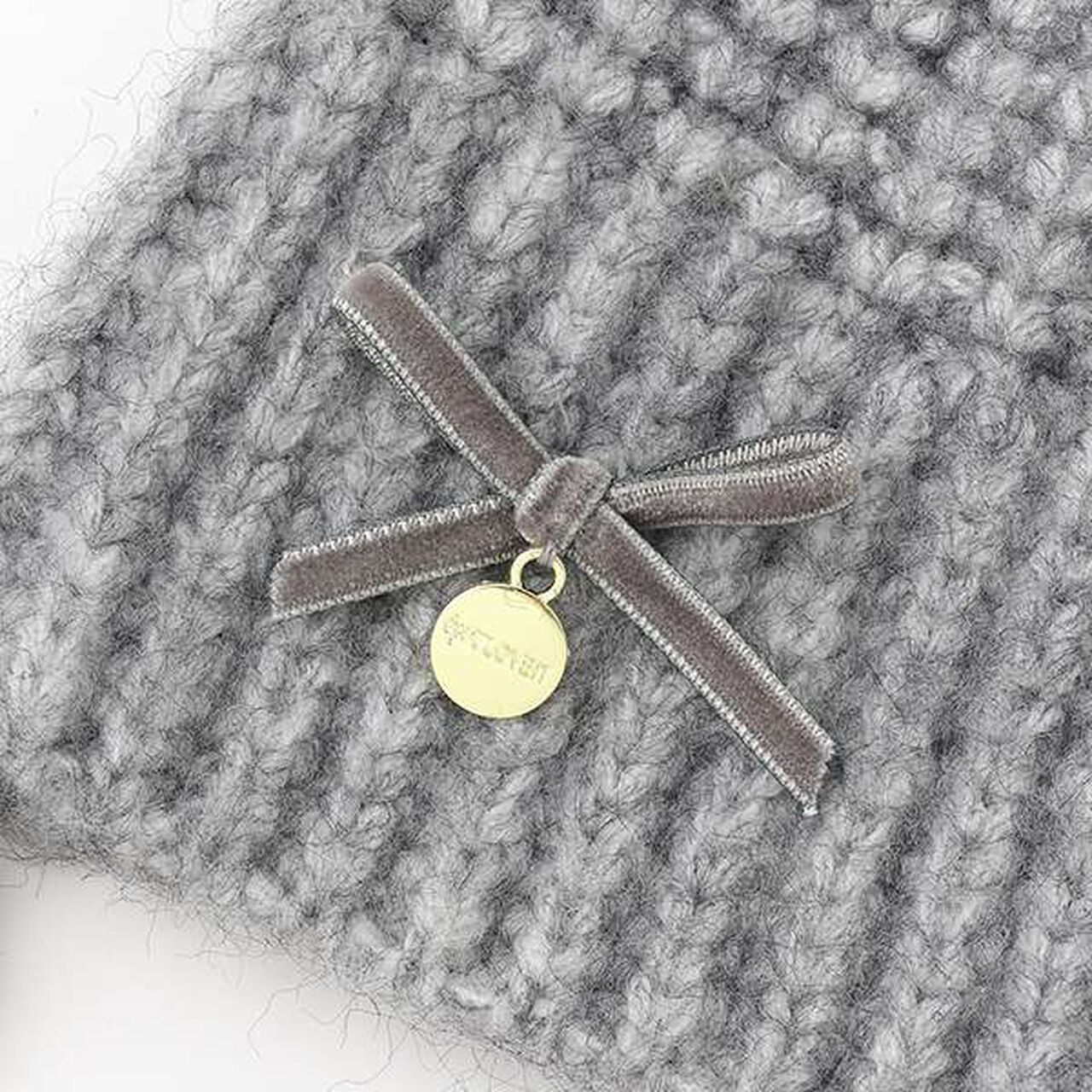 Ribbon Knit Beanie,Gray, large image number 2