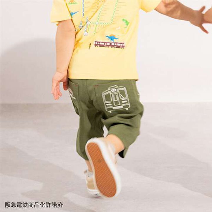 Hankyu Railway 6-Length Pants,Khaki, medium image number 1