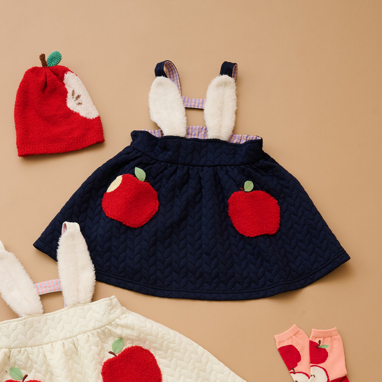 Apple Pocket Jumper Skirt,Navy, large image number 0