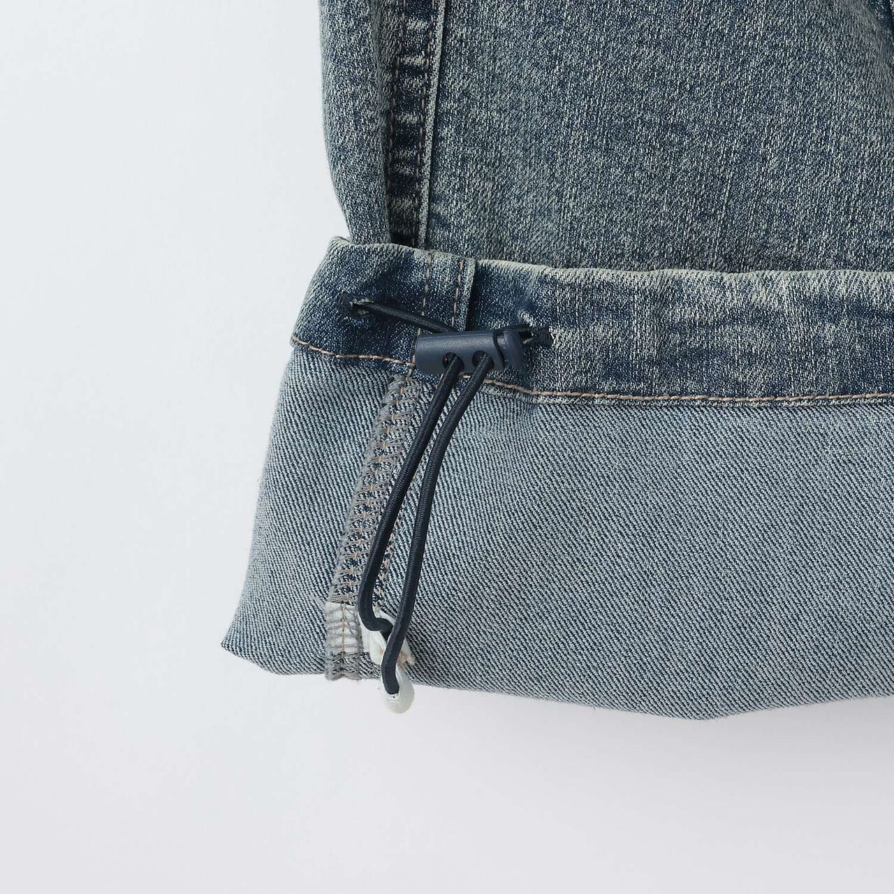 Quick-Dry Stretch Denim Cargo Pants,Gray, large image number 16
