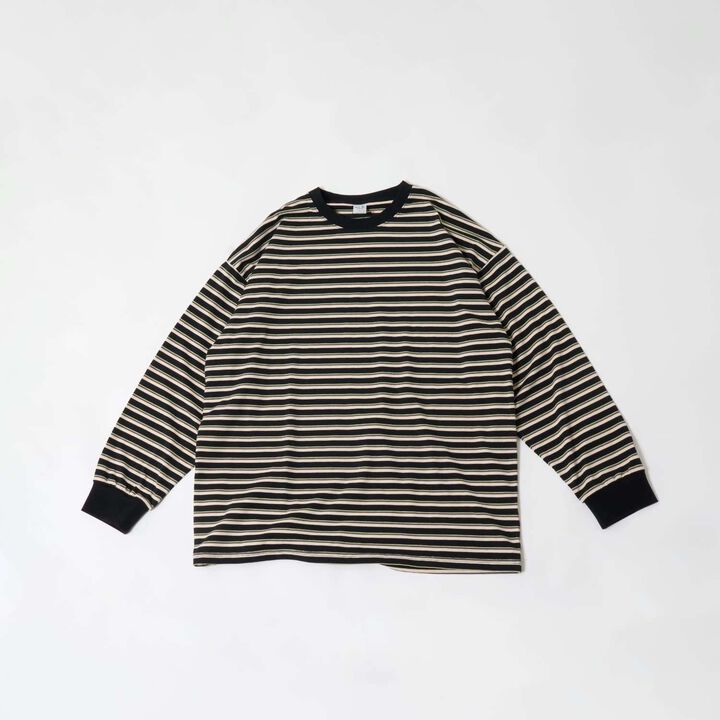 [Matching with Dad Outfit] Assorted Stripe Wide Long Sleeve T-Shirt,Black, medium image number 12