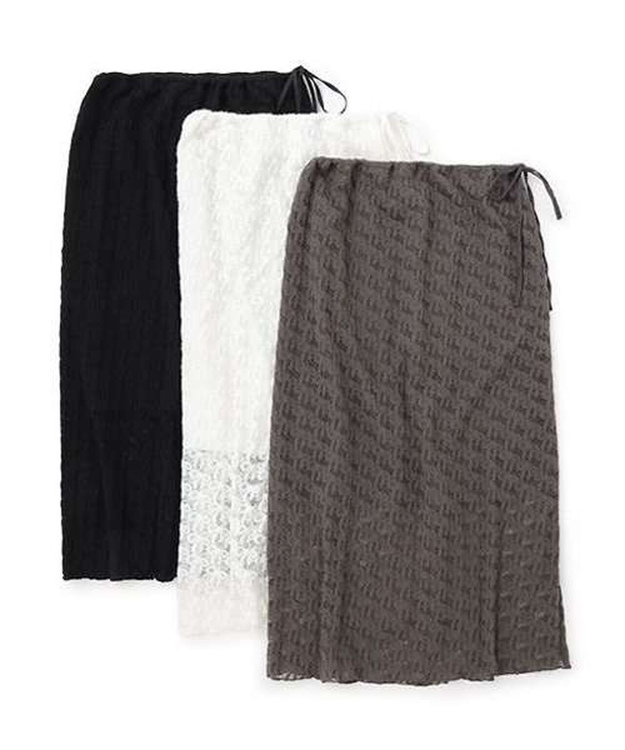 Reversible Lace Skirt,Charcoal gray, large image number 7