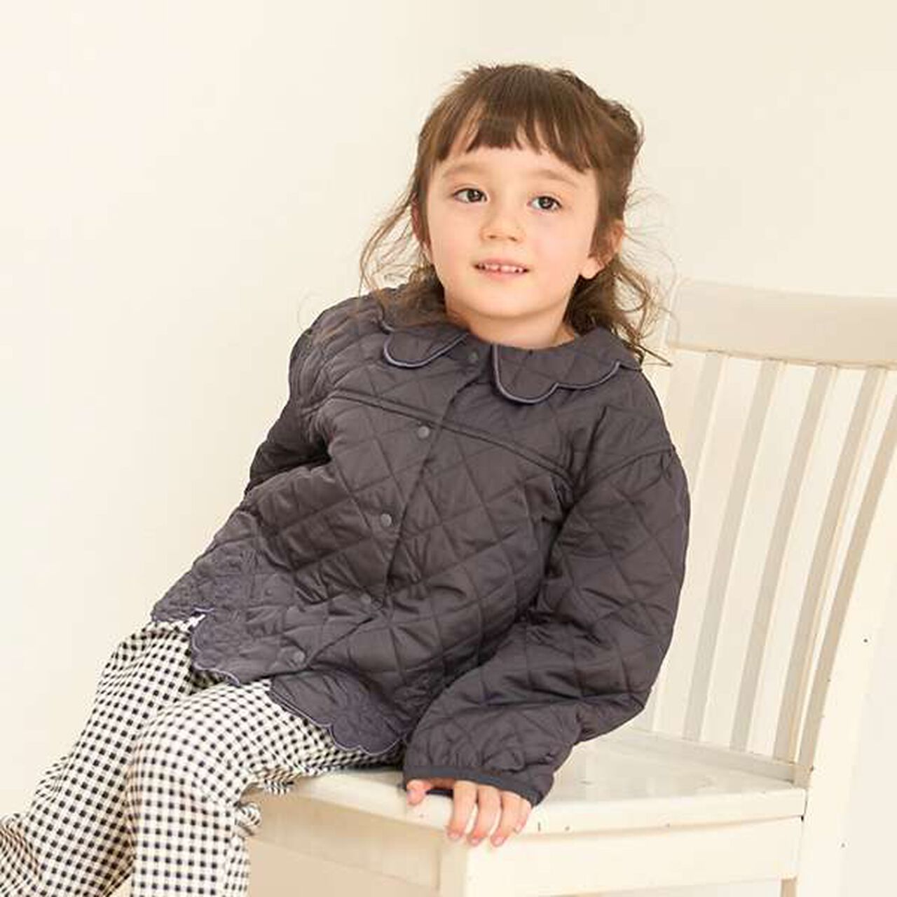 Link Quilted Embroidery Jacket,Charcoal gray, large image number 0