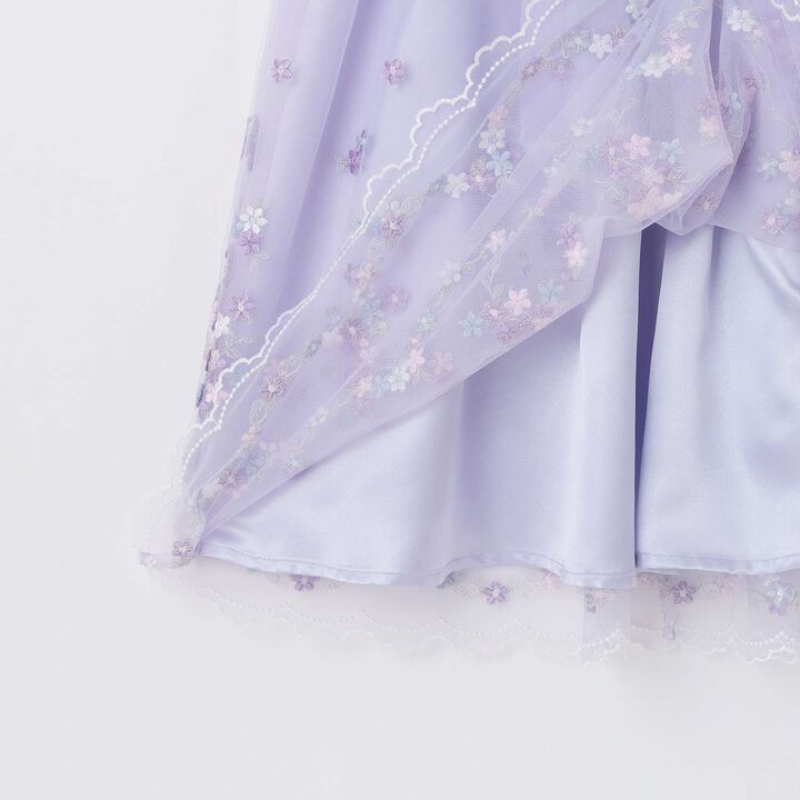 Flower Embroidery Tulle One-Piece Dress,Lavender, medium image number 7