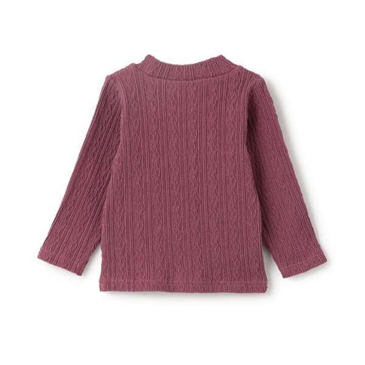 Shea Butter Jacquard High Neck Long T-Shirt,Ivory, medium image number 15