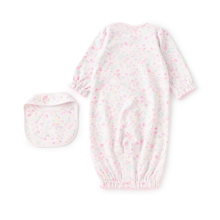 Flower Pattern 2 Way All & Bib Set [Box Included],Light pink, medium image number 1