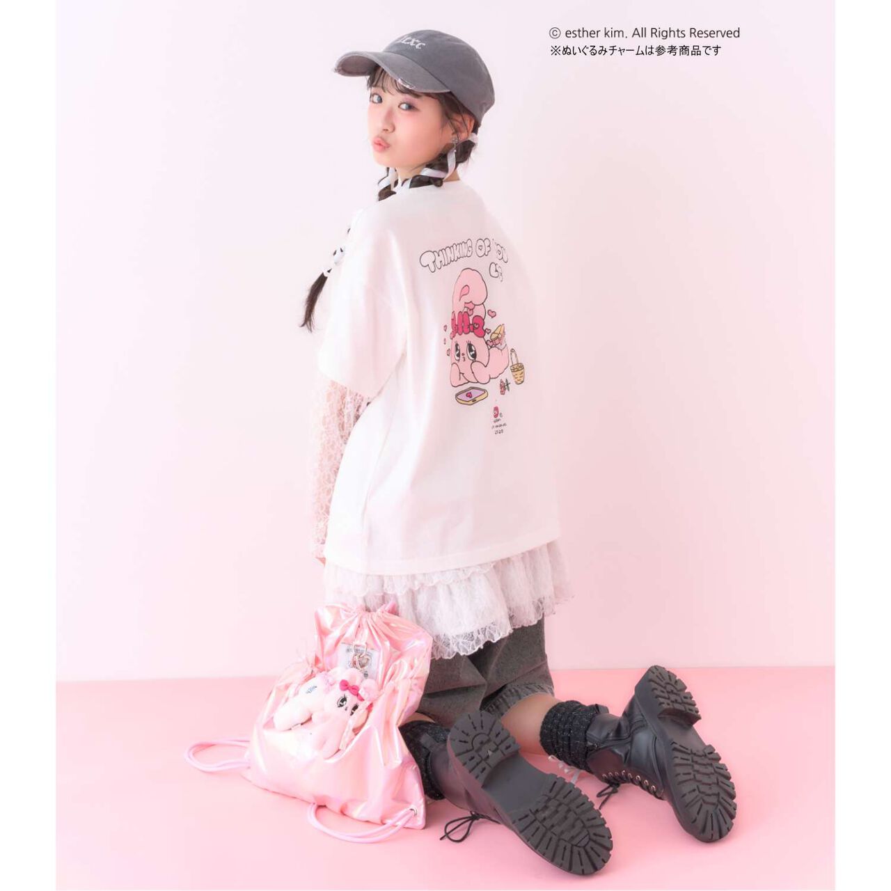 [ESTHER BUNNY] Aurora Knapsack,Pink, large image number 2