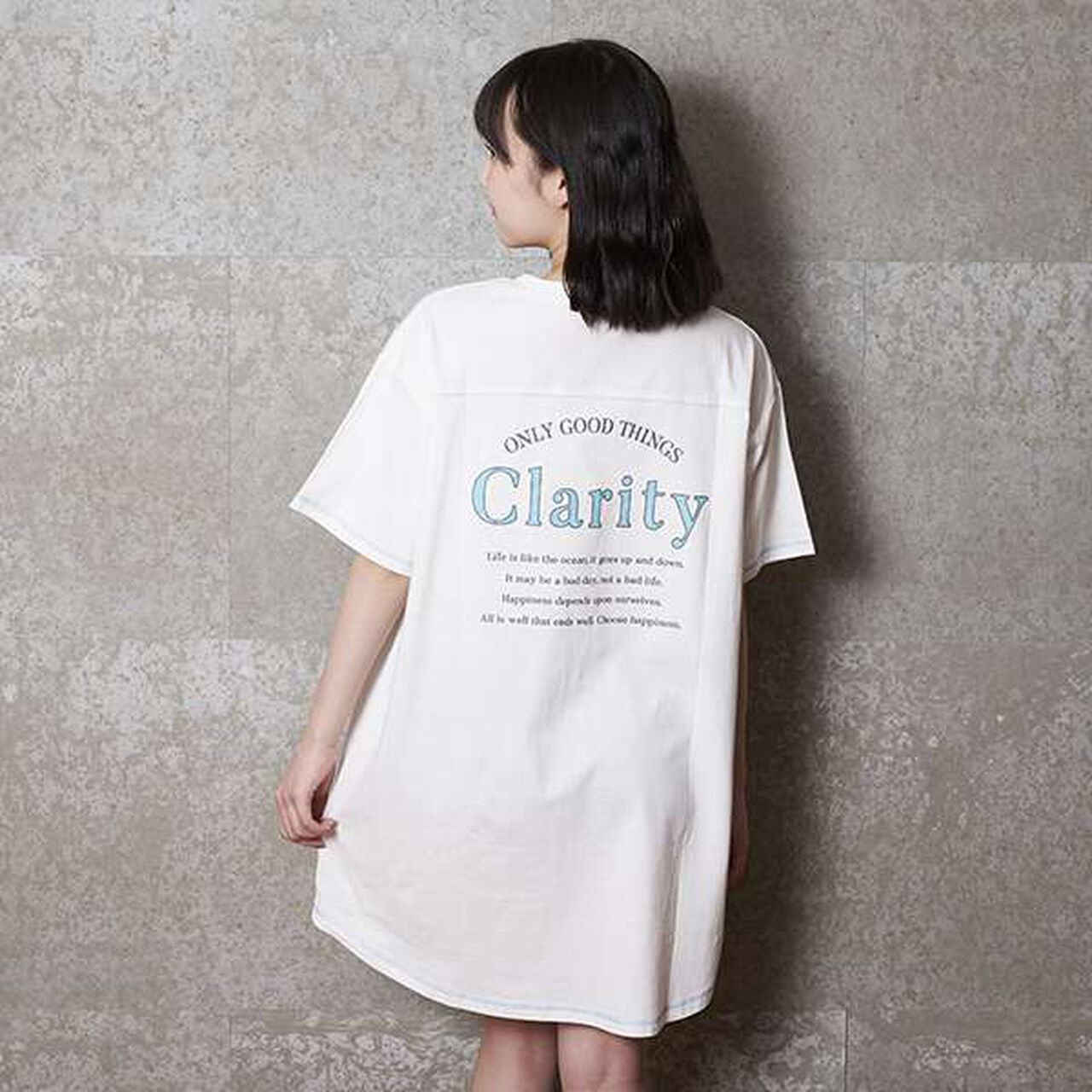 Functional Material Back Print T One-Piece Dress,Emerald green, large image number 19