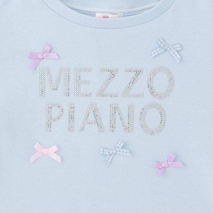 Rhinestone Logo Long-Sleeve T-Shirt,Off white, medium image number 3