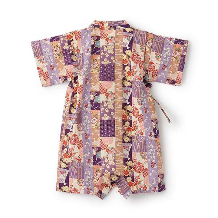 Jinbei All-in-One (Striped Patchwork Design),Purple, medium image number 1