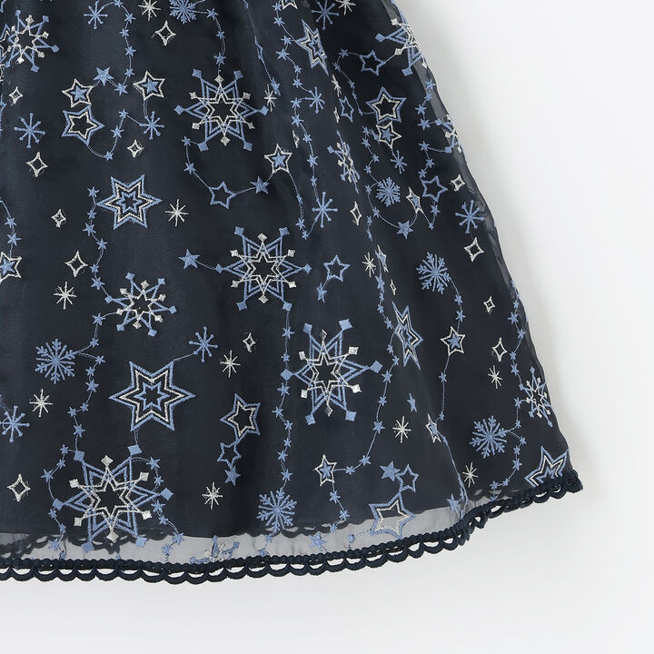 Sparkling Star Embroidery Dress,Navy, medium image number 4