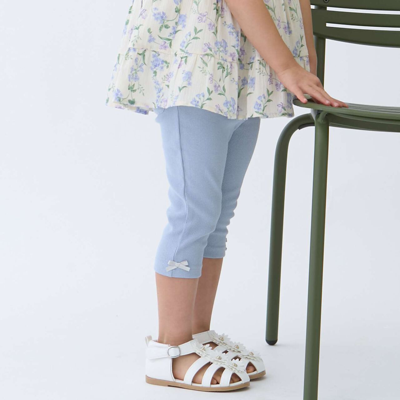 Affordable GIRLS 3/4 Length Leggings,Ivory, large image number 1