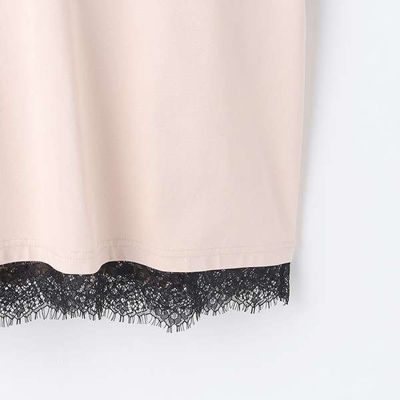 [Cool Touch] Lace Trim Parka Mini One-Piece Dress,Pink, large image number 13