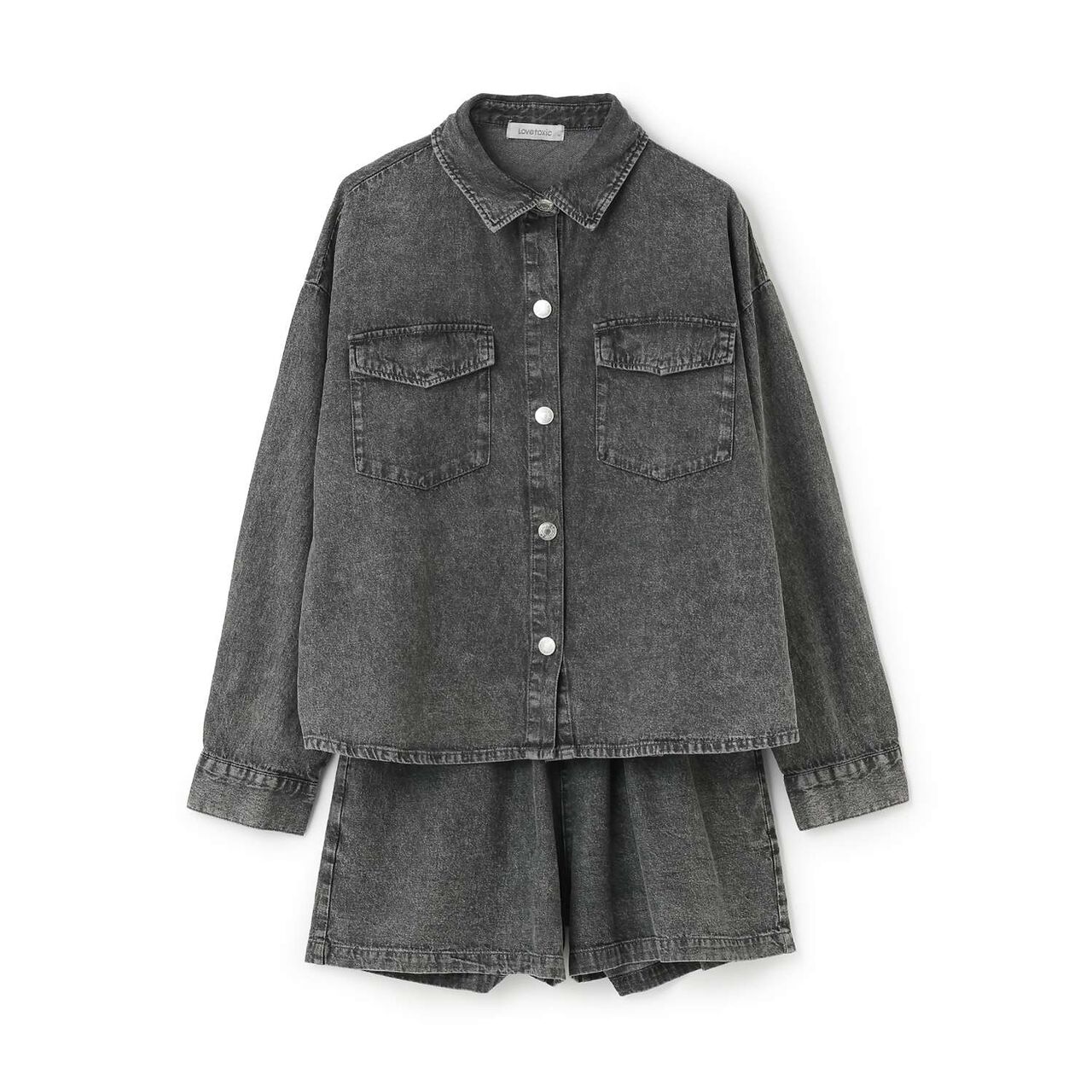 Denim Shirt Setup,Black, large image number 3