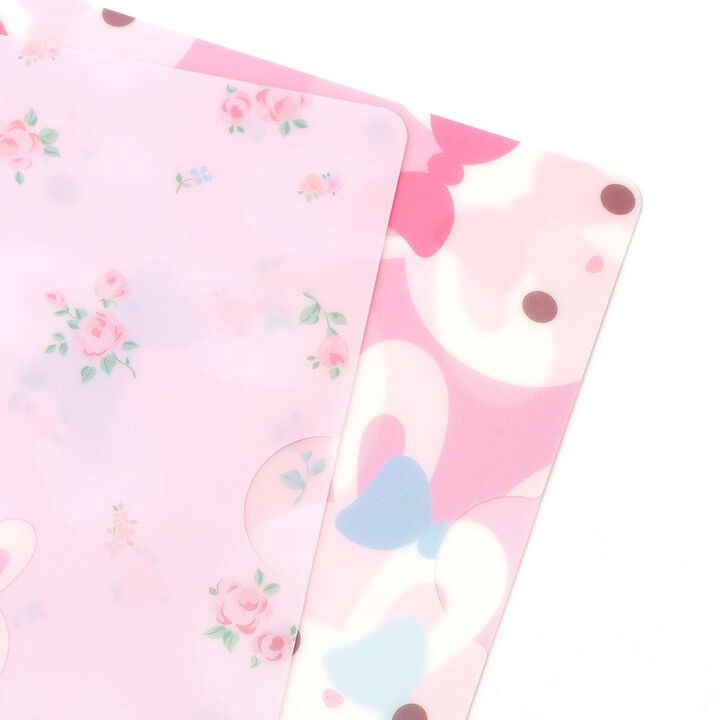 [mezzo piano Adults] Bunny Pattern Clear File 2-Piece Set,Light pink, medium image number 2