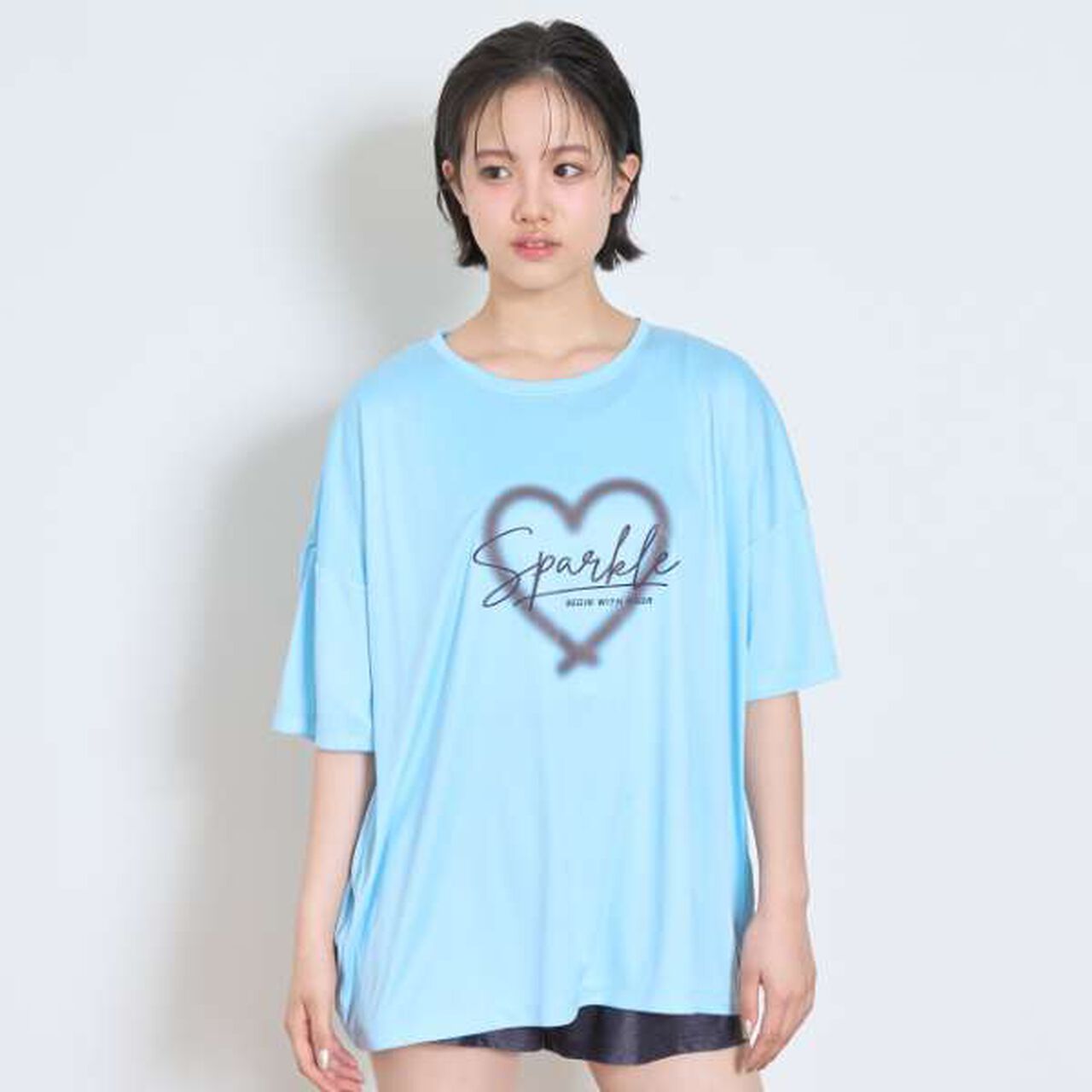 [SWIM] Spray Print Rash T-Shirt,Sax blue, large image number 0