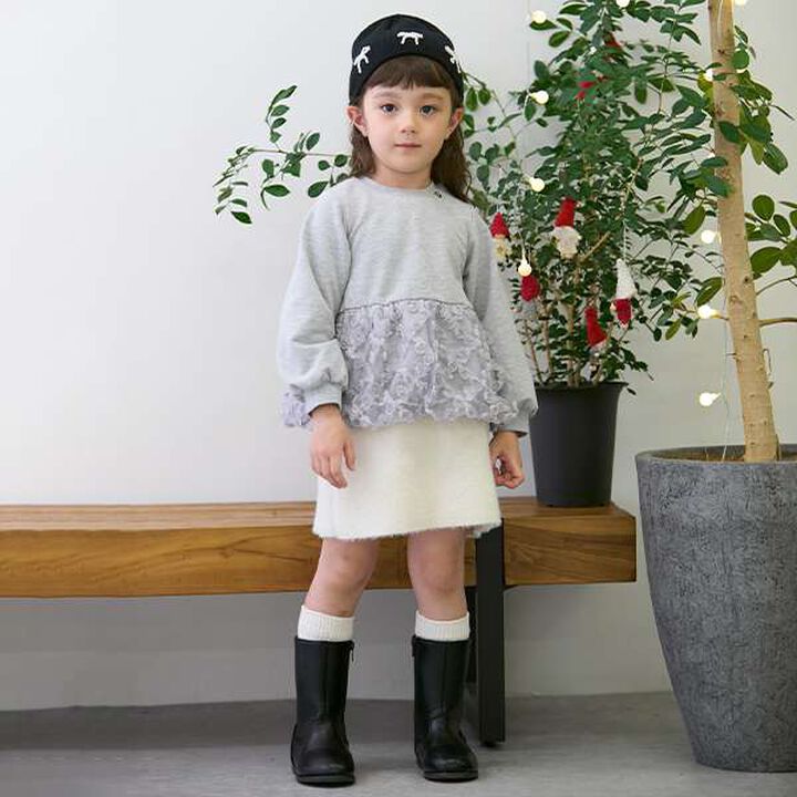 [Link] Lame Knit Skirt,Ivory, medium image number 0