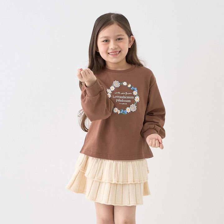 [Safe/Inner Shorts Included] Washable Tiered Knit Skirt,Greige, medium image number 3