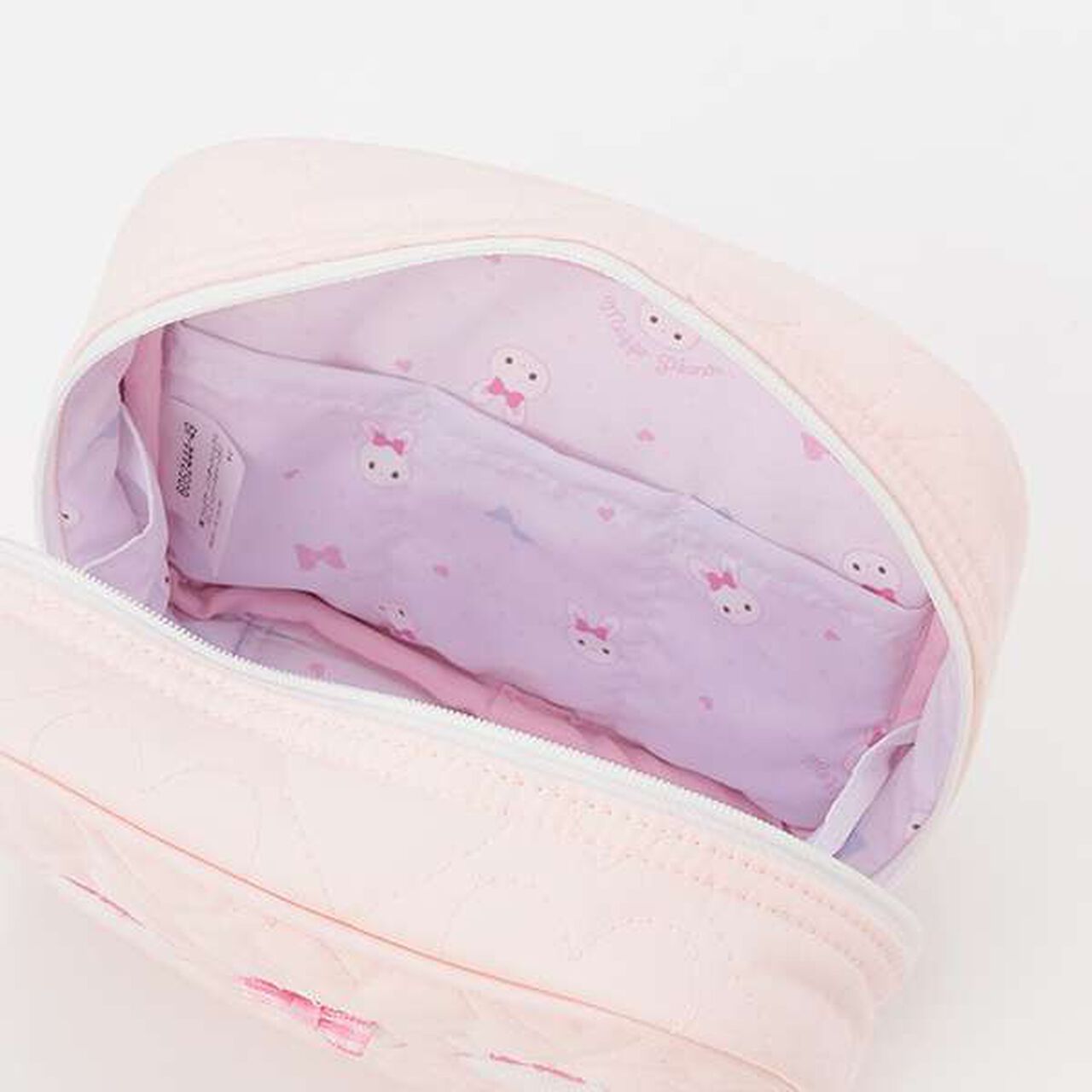 Rabbit Appliqu&eacute; Square Pouch,Light pink, large image number 6