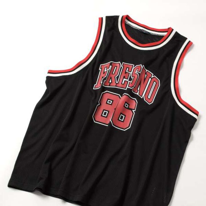 Quick-Dry Mesh Numbered Tank Top,Black, medium image number 8