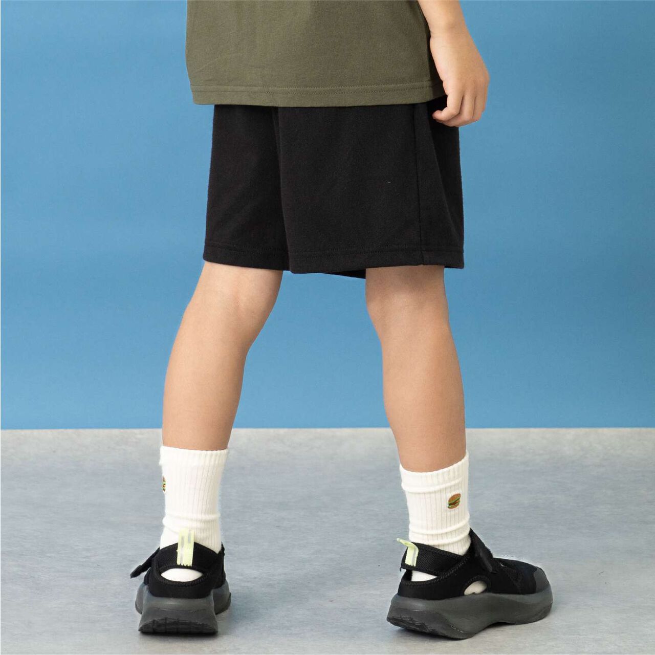 Stretch Cut Twill Shorts,Black, large image number 6