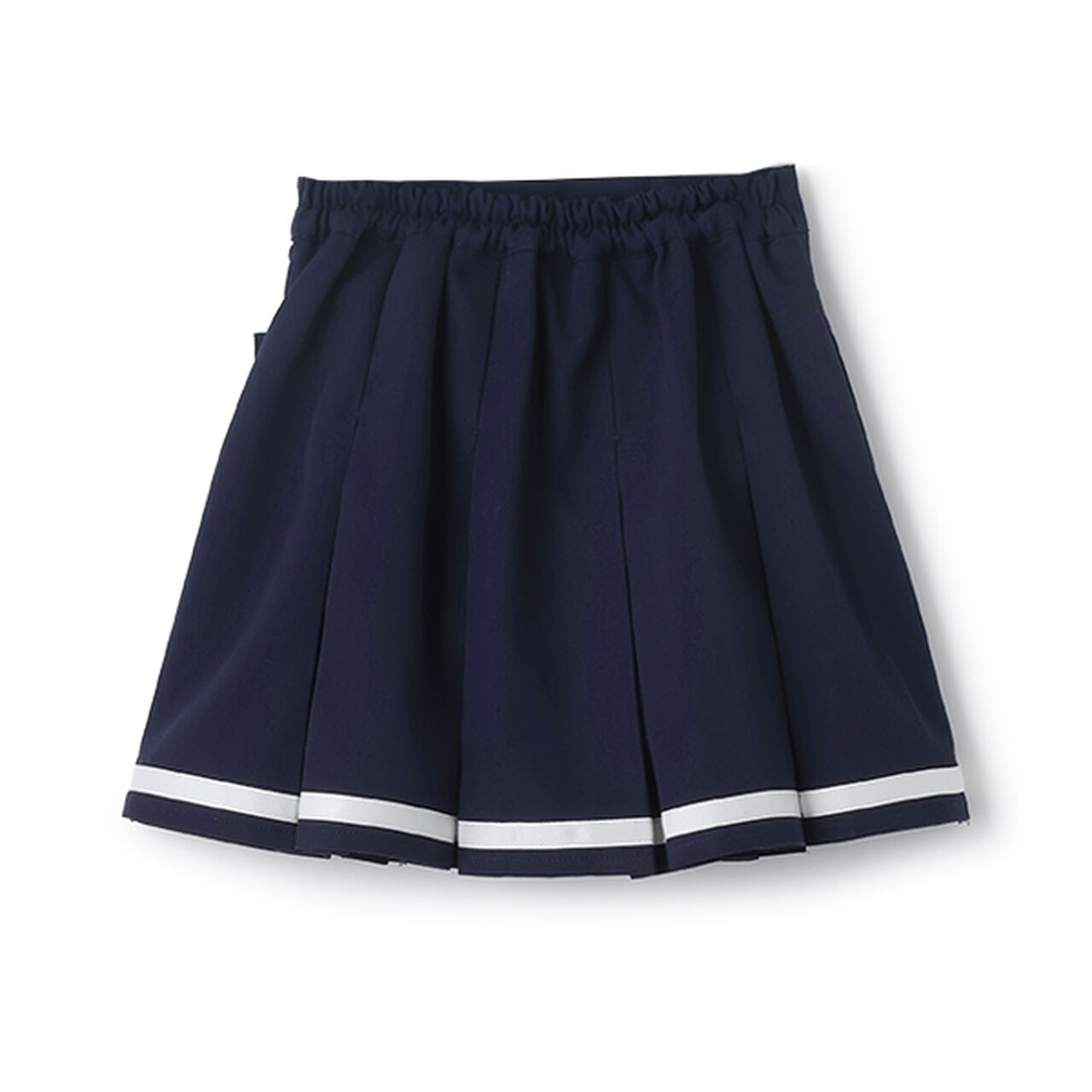 Pleated Skirt-Pants with Detachable Pocket,Navy, large image number 1
